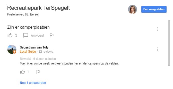 Vragen beantwoorden via Google Mijn Bedrijf