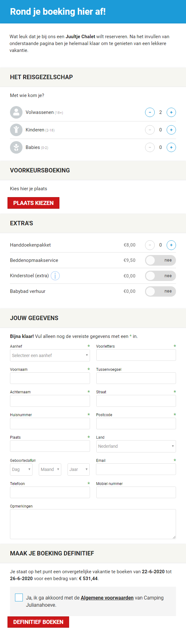 Duidelijke boekingsstraat